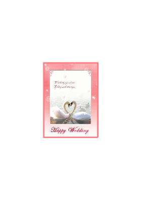 카드|결혼 축하 카드(백조 그림)